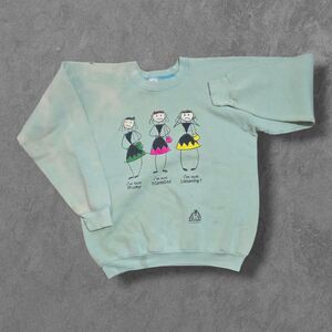 Vintage Face 2 Face Attitude Pullover Sweatshirt Women's XL Distressed